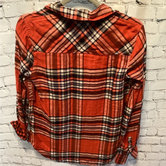 Merona Orange and Blue Plaid Shirt - Picture 2 of 2